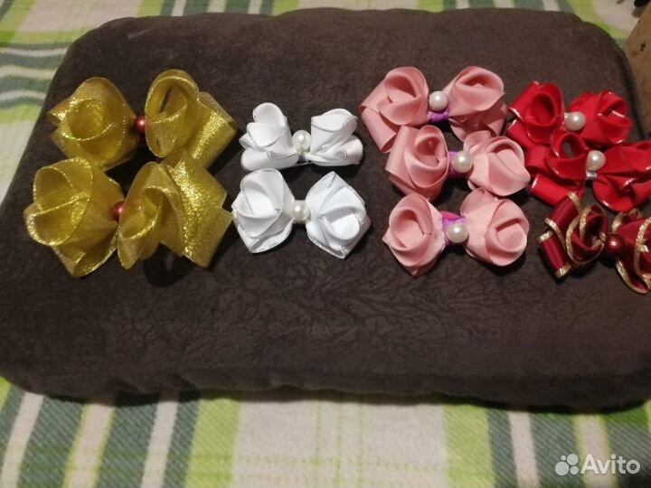 Резинка для волос из лент, заколки