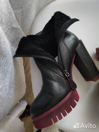 Сапоги и ботильоны,зима,натуральная кожа