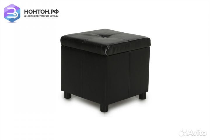 Пуф Квин экокожа черная