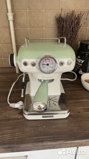 Новая Ariete vintage кофемашина зеленая