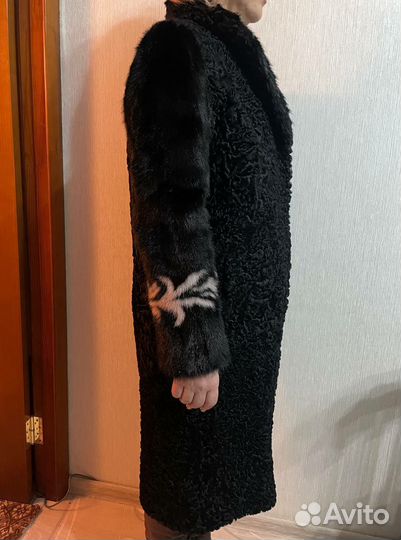 Шуба каракуль с норкой