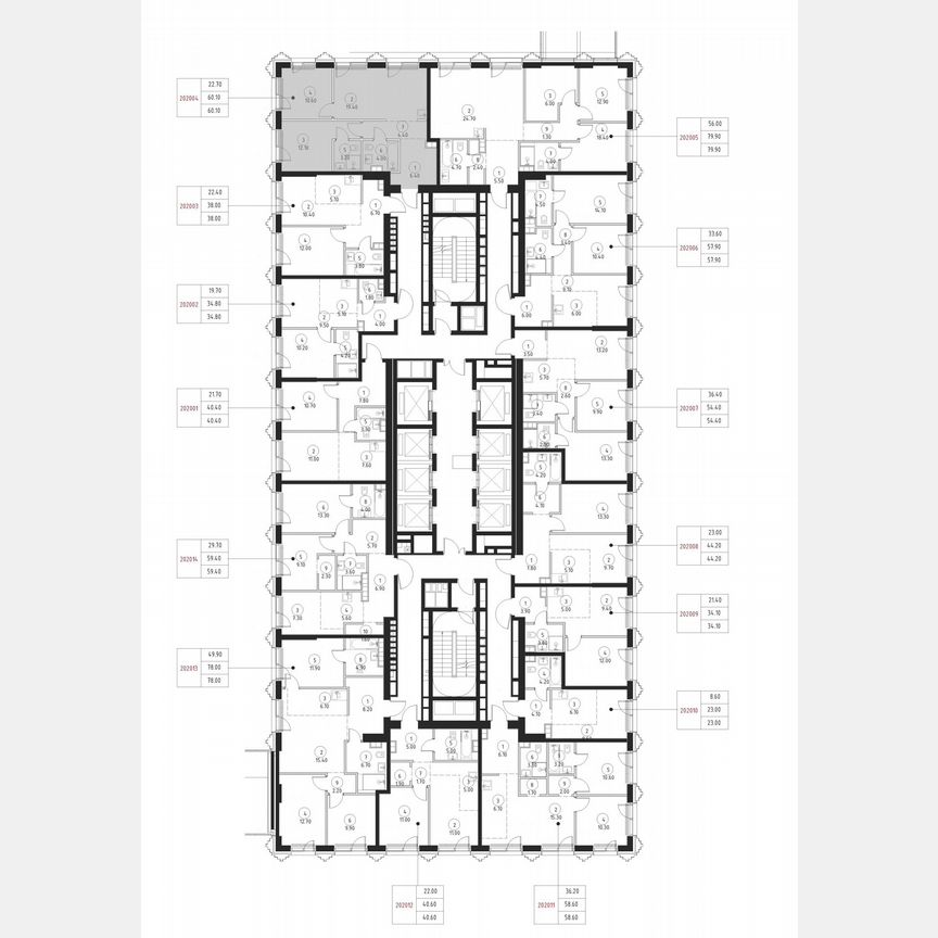 2-к. квартира, 60,1 м², 2/59 эт.