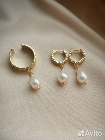 Серьги с барочным жемчугом