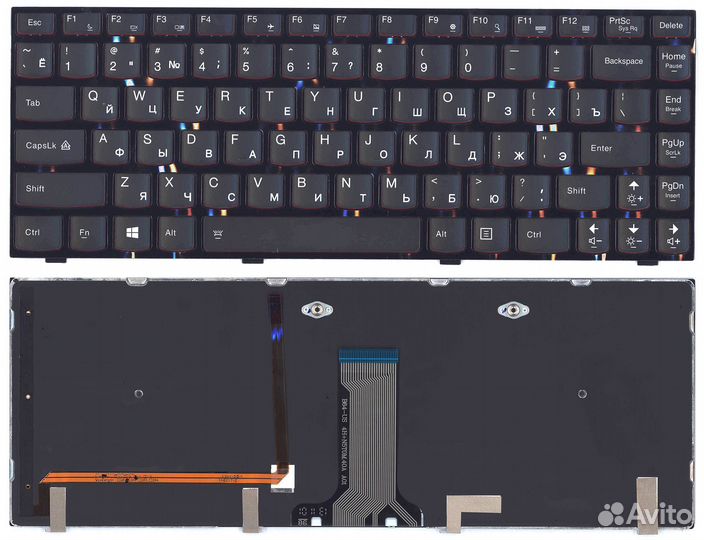 Клавиатура Lenovo IdeaPad Y400 черная с подсветкой
