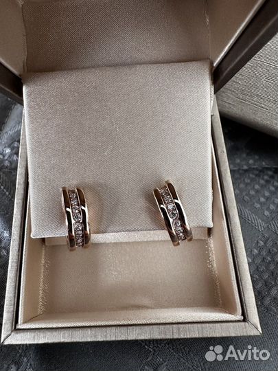 Золотые серьги bvlgari bzero1 18 карат