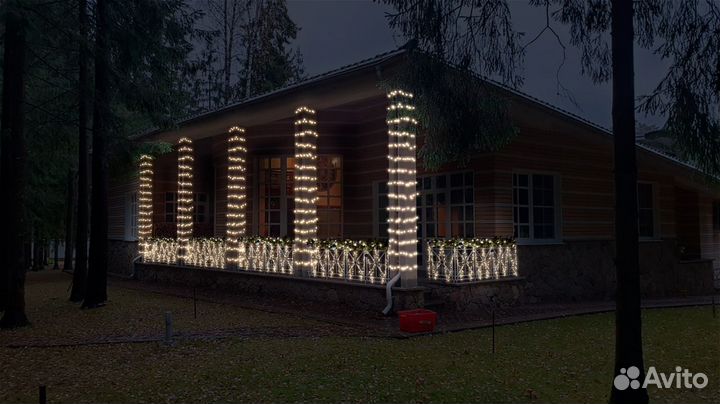 Декоративное освещение домов и фасадов в Уфе