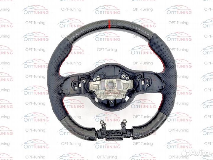 Обод руля Mercedes AMG карбон красная строчка