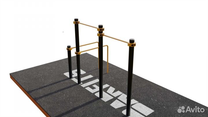 Двойной турник С гнутыми брусьями свс-79 76мм пла