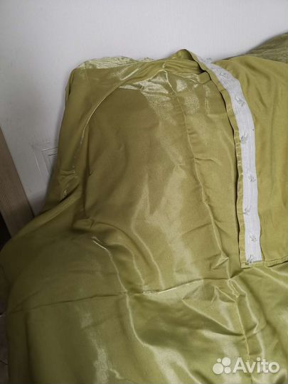 Шторы, зелёные