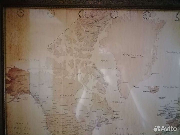 Карта 70 на 100 см багет стекло