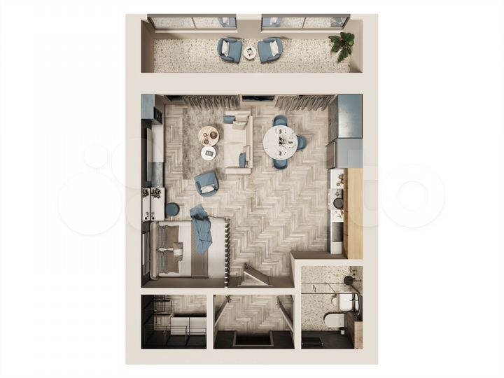 Квартира-студия, 35,2 м², 2/9 эт.