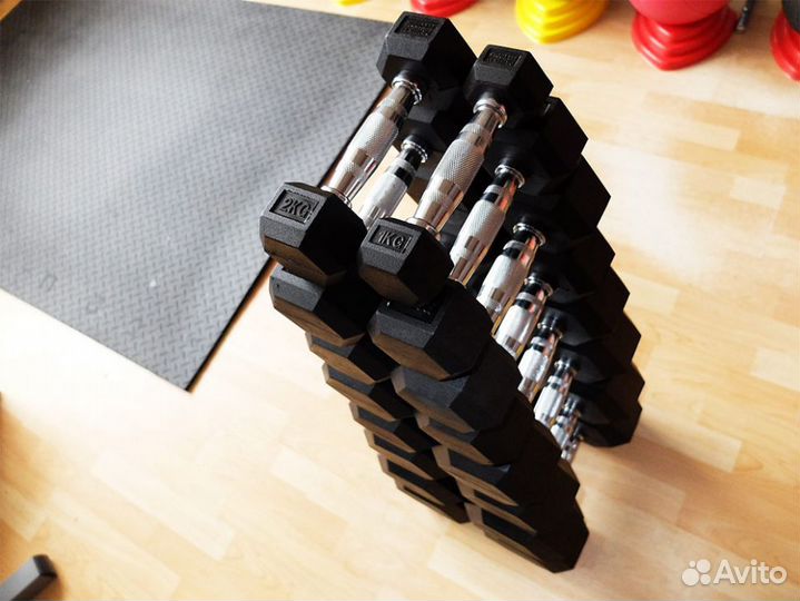 Гантельный ряд, гантели 184кг. В наличии и др.вес