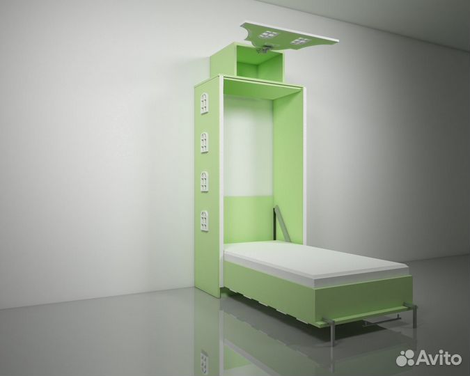 Подъемная откидная шкаф кровать домик детская Б-17