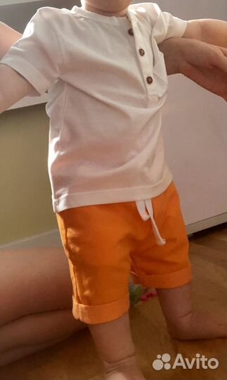 74/80 Костюм детский шорты и футболка, новый, хб