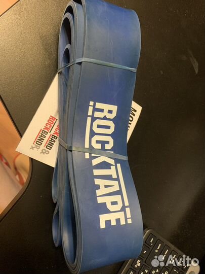 Эластичная петля Rocktape синяя экстрасильная