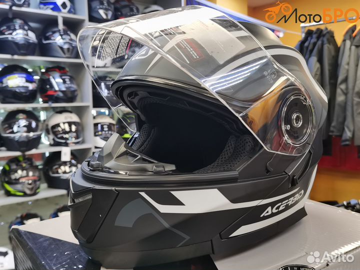 Шлем модуляр Acerbis чёрно-белый