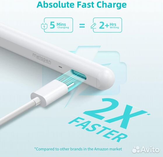 Стилус для iPad 2018-2024 Metapen A8 + 2 наконечни