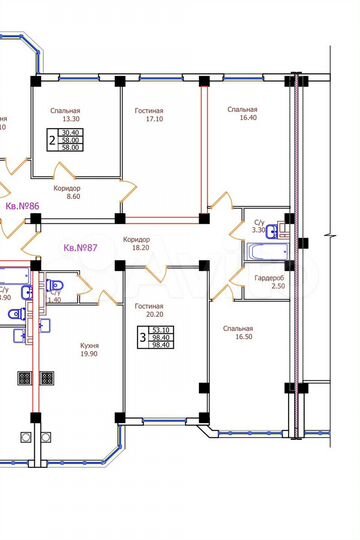 3-к. квартира, 98,4 м², 5/8 эт.