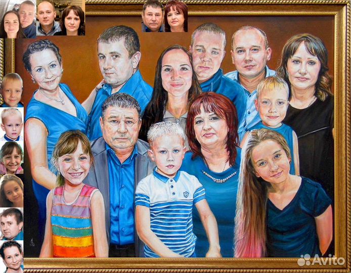 Портрет и шарж, картина в подарок по фото на заказ