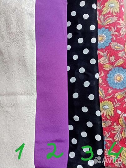 Отрезы ткани Жаккард, фланель, шифон, креп