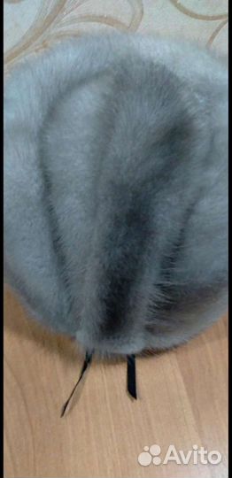 Шапка голубая норка