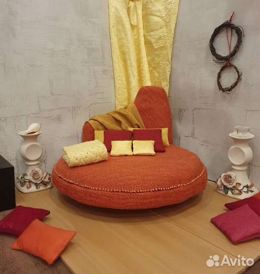 Кукольная круглая кровать для кукол до 40 см