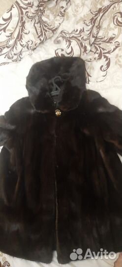 Шуба норковая 46 48 тёмно коричневый