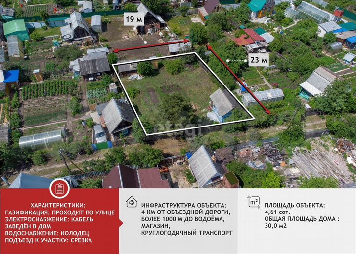 Дача 30 м² на участке 4,6 сот.