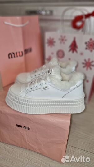 Кеды miu miu зимние 38 женские