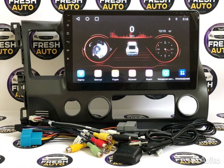 Магнитола Android Honda Civic 8 FK FN FD 2005-2012