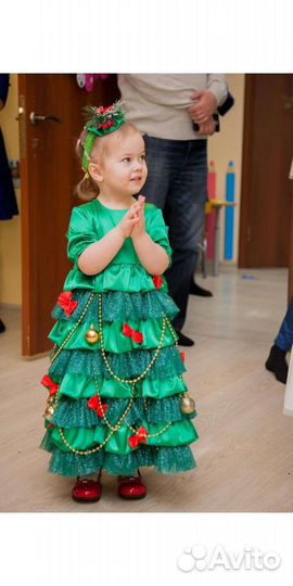 Платье для девочки новогоднее, ёлочка