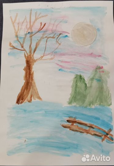 Рисунки акварель и гуашь