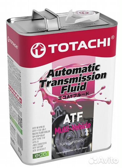 Масло трансмиссионное totachi ATF Multi-Vehicle 4л