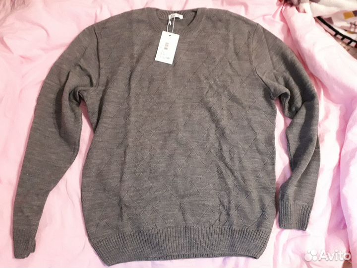 Вязаная фуфайка без воротника мужская