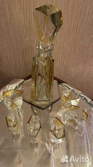 Графин и рюмки Богемского стекла
