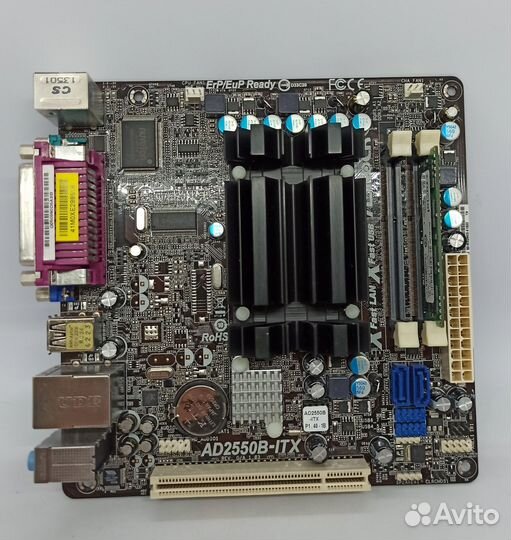 Материнская плата ASRock AD2550V-ITX + ddr3 4Gb