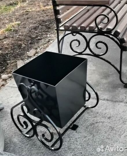 Лавка + урна с коваными элементами