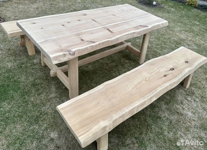 Комплект мебели стол и лавки из кедра