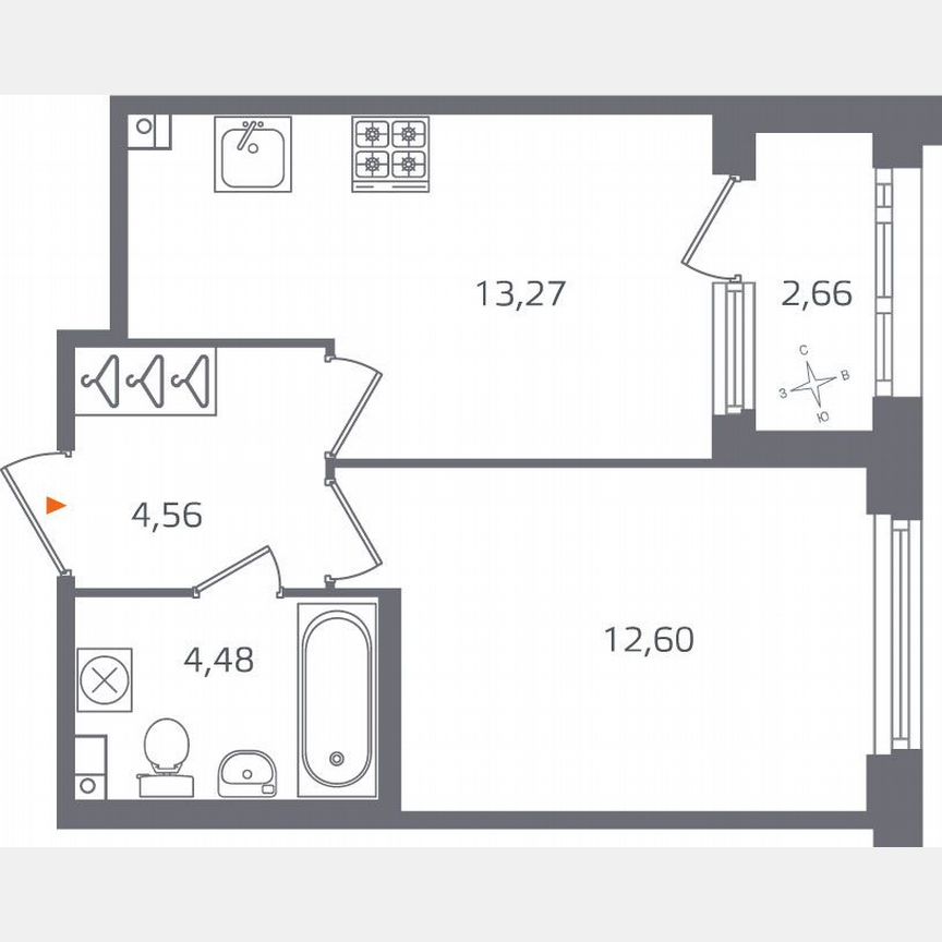 1-к. квартира, 36,2 м², 3/17 эт.