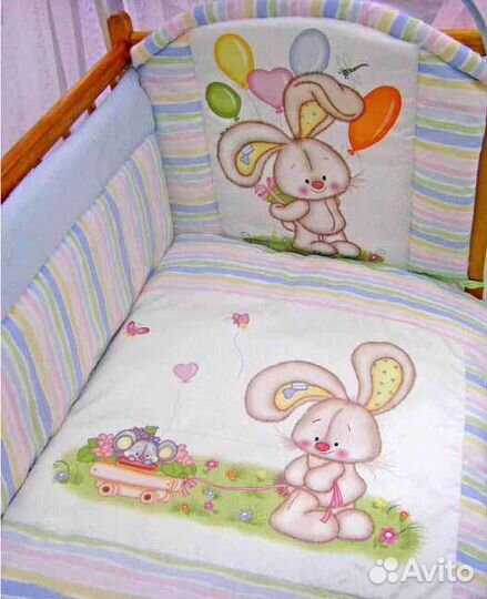 Комплект: бортики,балдахин,одеяло, постельное бель