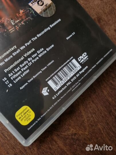 Nick Cave and the bad seeds DVD диск 2003 год