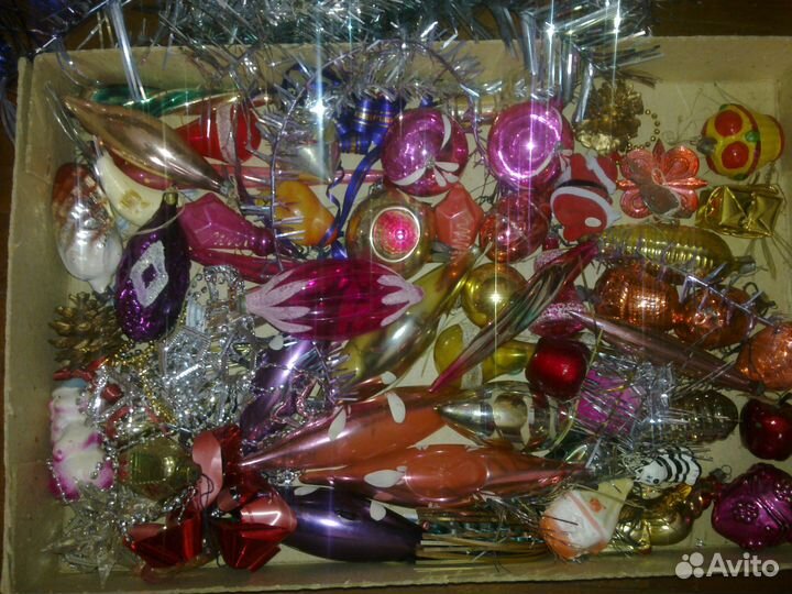 Ёлочные игрушки СССР, гирлянды СССР, очень много