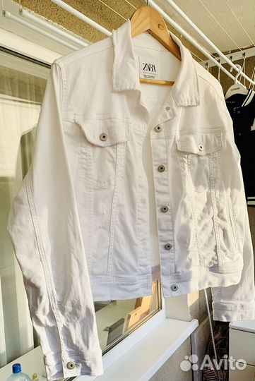 Пиджак джинсовый белый zara XL (50)