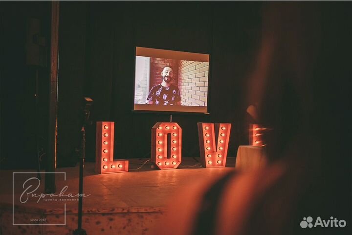 Аренда ретро гирлянд, звезда, буквы love