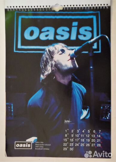 Oasis 1998 настенный календарь