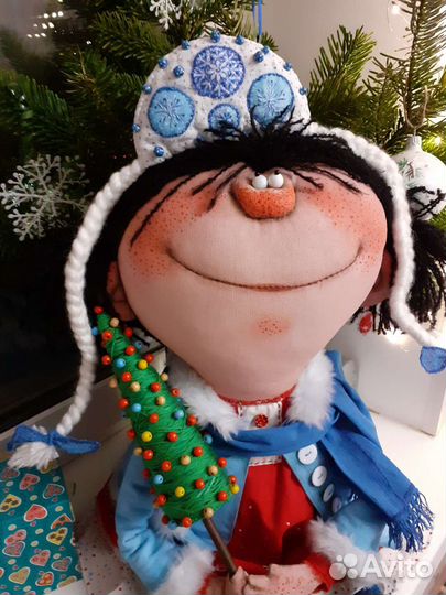 Текстильная кукла ручной работы 