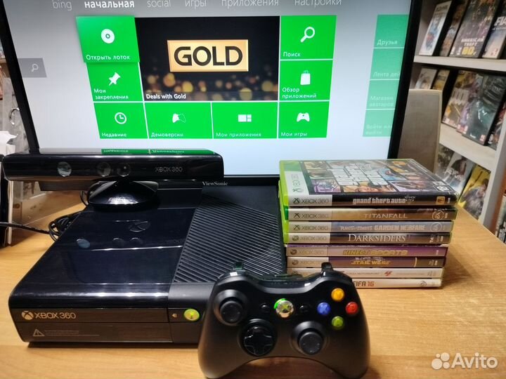 Xbox 360E 250Gb Kinect GTA 5 + 8 Игр Геймпад