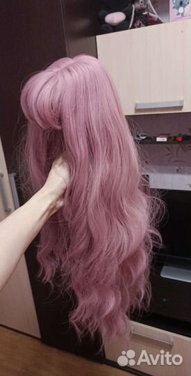Парик нежно розовый