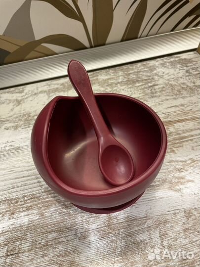 Тарелка на присоске с ложкой