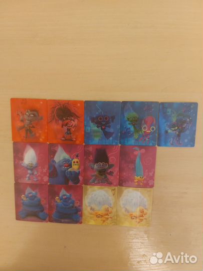 Карточки из Пятёрочки по мультику Тролли